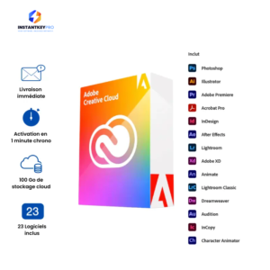 Adobe Creative Cloud Abonnement 1 an + 100 go de stockage offert